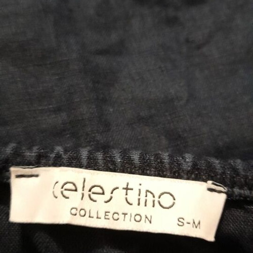 Selestino Linen Blouse With Ruffles Navy Blue New