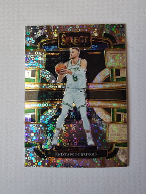 Kristaps Porzingis Panini Select 2023-24 Concourse Disco Prizm card new
