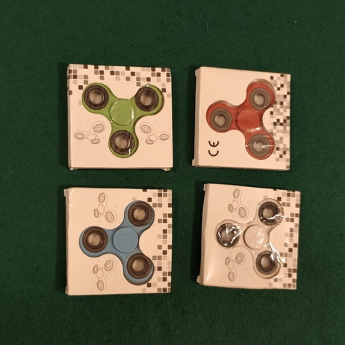 Set of 4 Hand Fidget Spinners (Green, Red, Blue, White)