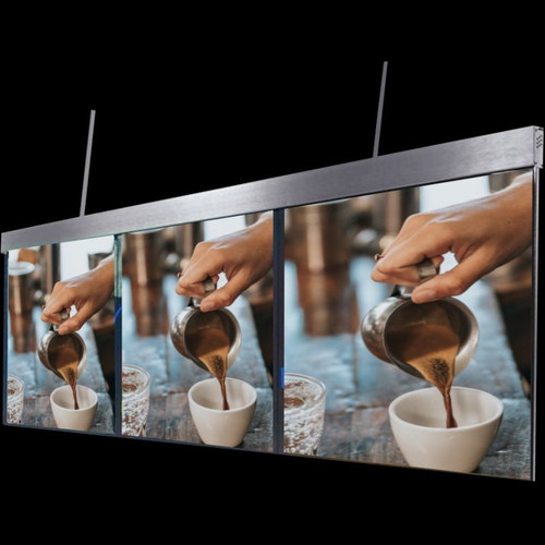 Ηλεκτρονική ταμπέλα διπλής όψης Smart Led Rollup Roof 100 37x100cm καινούργια