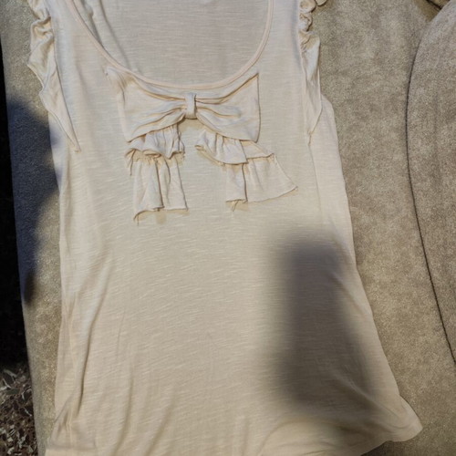 Stradivarius top with sleeve used, size Medium, beige