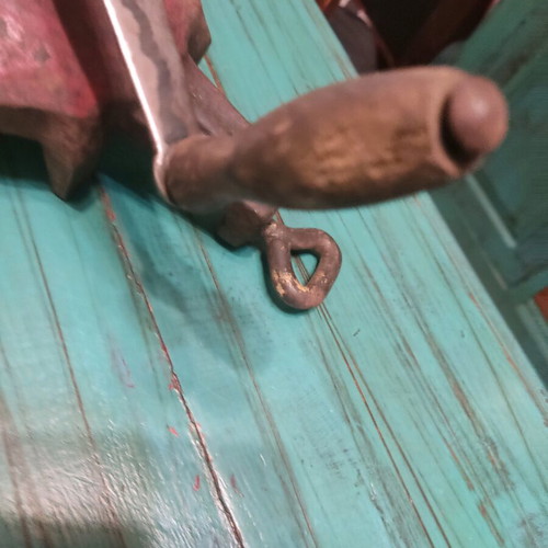 Old hand-operated grinding wheel used