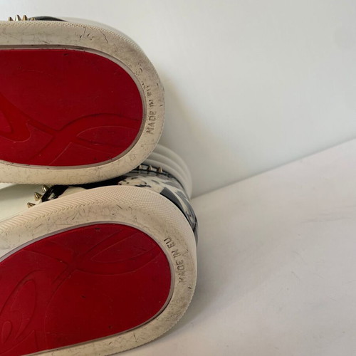 Christian Louboutin men's leather shoes used, sporty white, size 41