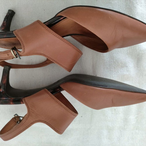 Dorothy Perkins Slingback kitten heel shoes used, tan, size 37