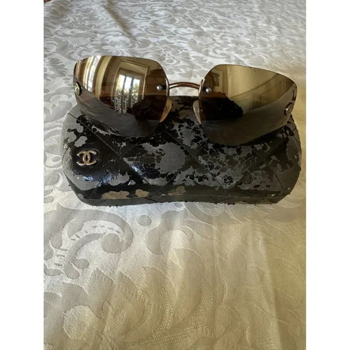 Chanel Vintage Frameless Sunglasses used, bronze metal, 2000s design