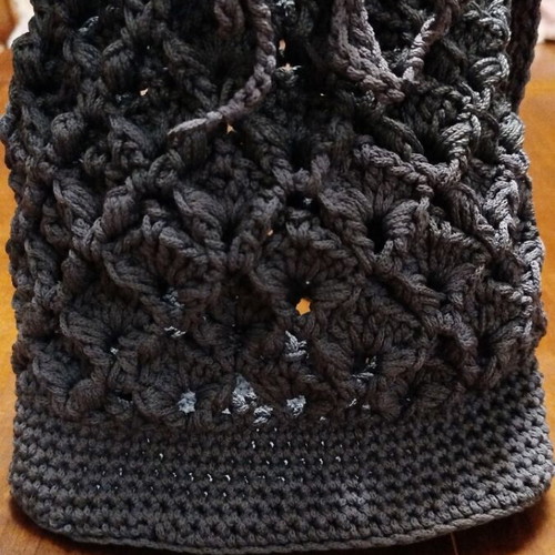 Handmade knitted shoulder bag pouch gray new
