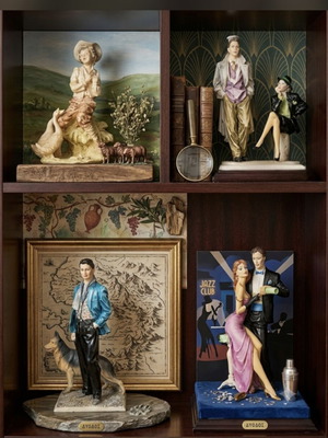 Porcelain decorations like new by ΔΥΟΔΟΣ, set of 6