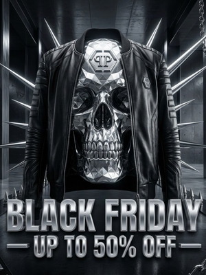 Philipp Plein Leather Jacket like new, size Large, black