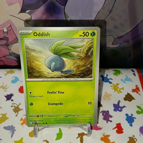 Oddish OBF 001 Pokemon card like new, Obsidian Flames singles