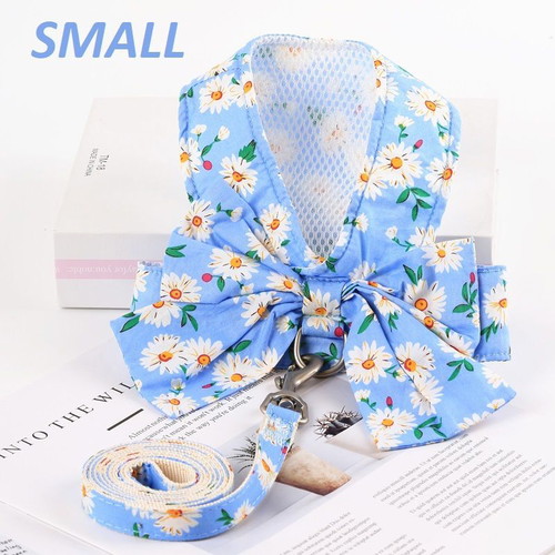 Dog harness new with pink Daisy Sweetness leash S - 8089S