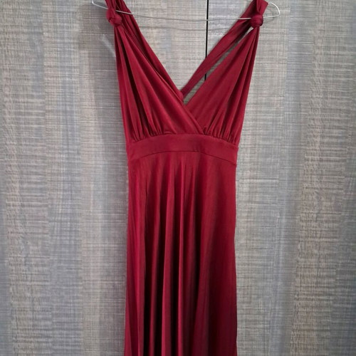 Pleated dress with open back from cast fabric Bonn fashion like new, red, size S