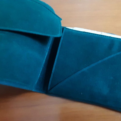 Vintage BP velvet promotional wallet used, Greek made 1970s