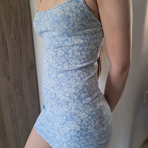 Bershka mini dress turquoise size S like new summer floral