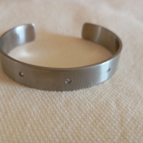 Steel bracelet like new with satin finish and stones