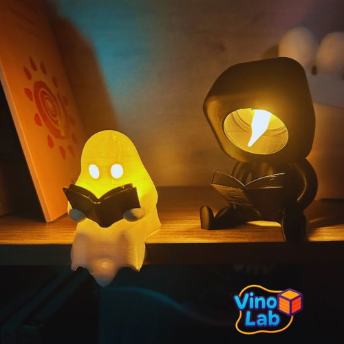 3D Printed Ghost & Reader Lamps set of 2 new decorative lights
