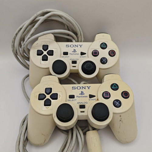 Sony PlayStation 2 controllers ceramic white used, set of 2