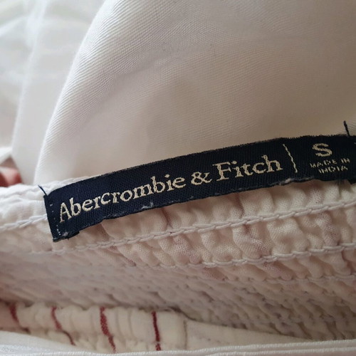 Abercrombie and Fitch linen jumpsuit white with burgundy stripes like new