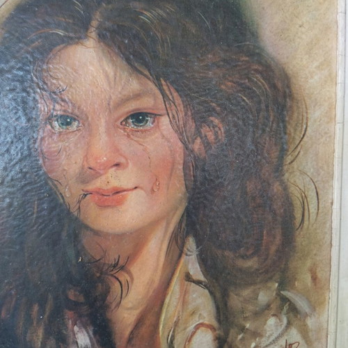 Vintage framed painting 48×37 used with visible wear