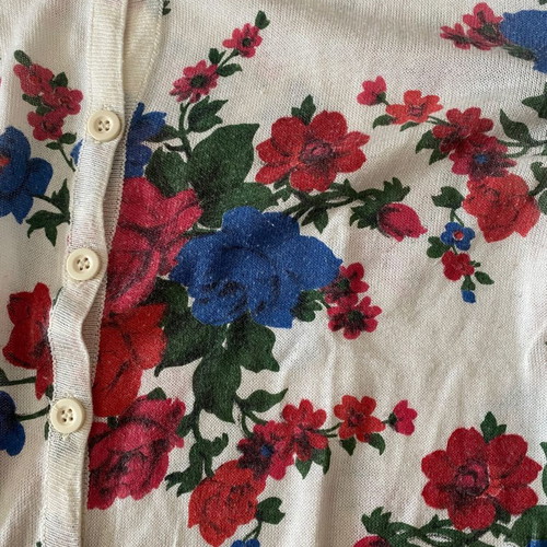 Cardigan medium used, colorful, floral pattern