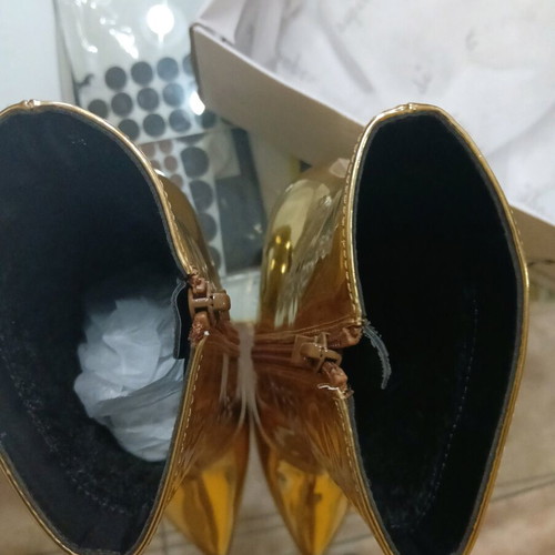 Super Mode ankle boots new, gold patent leather, size 36