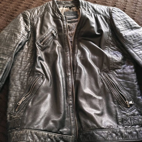 Oakwood leather jacket used, black, size XL