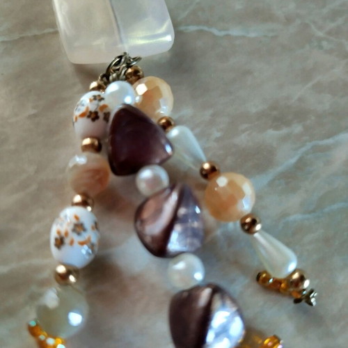Keychain purse charm new, brown tones