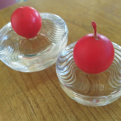 Iittala Maaru crystal candlesticks, Finland