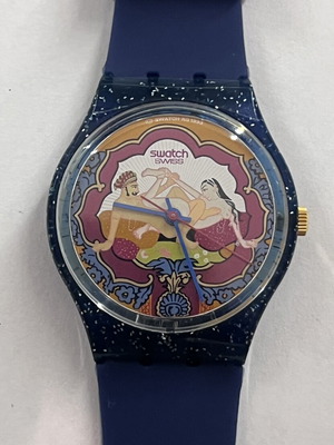Swatch s@tease wristwatch, blue, silicone strap