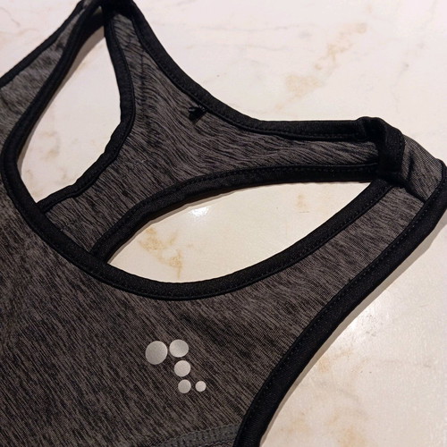 Sports bra used, size XS, gray with black