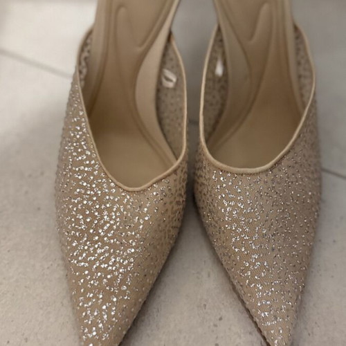 Mule glitter beige Zara shoes like new size 38