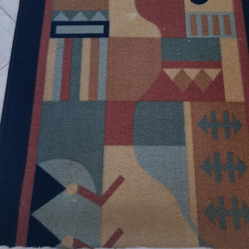 Rugs used, set of 2 colorful runners with anti-slip backing