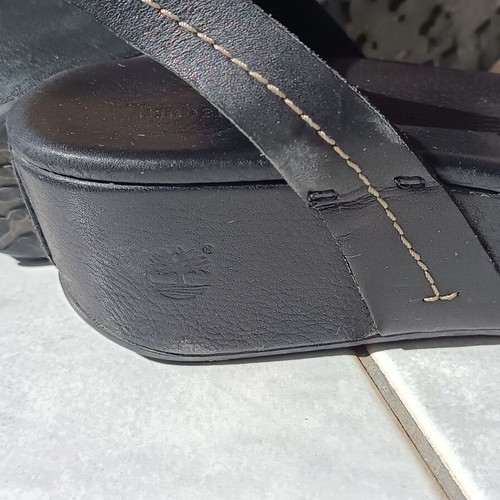 Timberland sandals size 38.5 used, black leather, 5cm heel