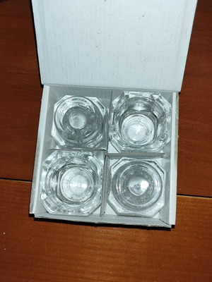 Bormioli Rocco Luxor glass candle holders set of 4 new
