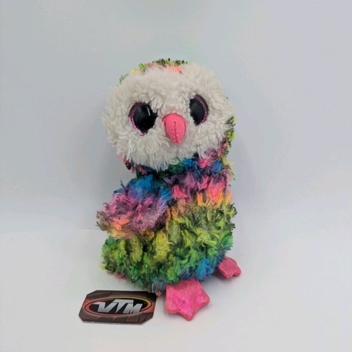 TY Beanie Boo Owen used fluffy multicolored owl