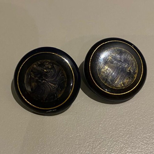 Clip earrings like new, made from buttons