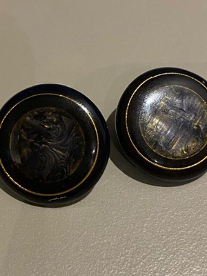 Clip earrings like new, made from buttons
