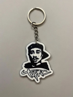 Μπρελόκ 2Pac καινούργιο, μαύρο και άσπρο