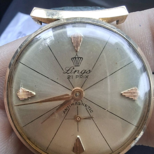 Lings mechanical watch gold-plated, used