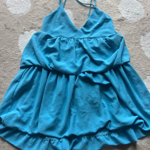 Zara balloon dress used, size M, turquoise