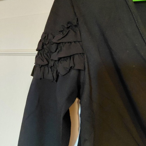 Danoff black cotton blouse with stones and satin belt