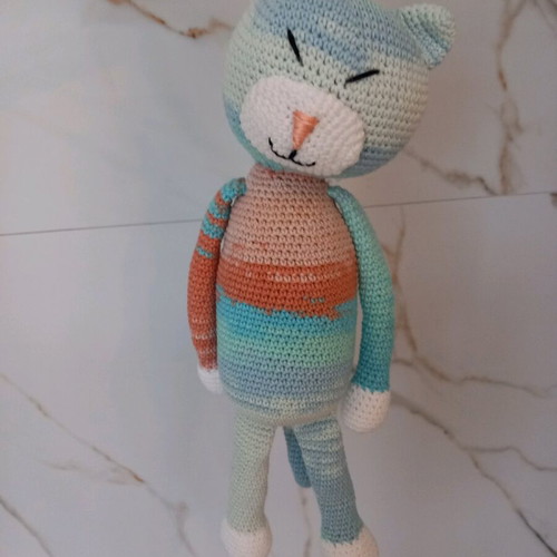 Handmade knitted Murakami cat doll new