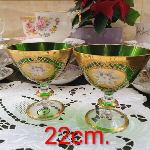 Bohemia champagne glasses like new, set of two