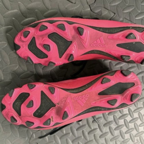 Adidas football shoes used, pink with black details