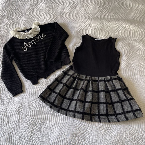 Mayoral knitted sweater and dress set size 5 like new, black