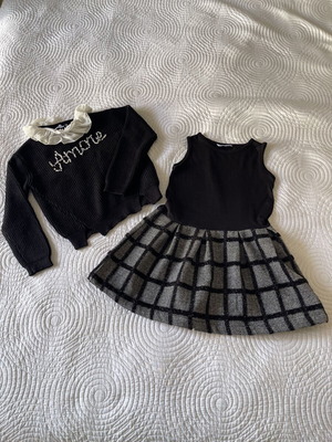 Mayoral knitted sweater and dress set size 5 like new, black