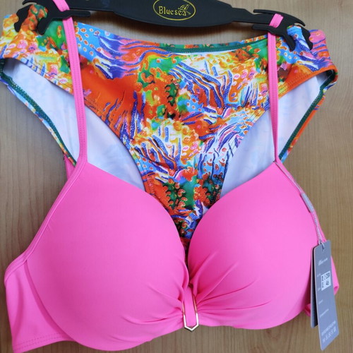 Swimsuit set new, size 46EU 3XL, multicolor bikini with pink top