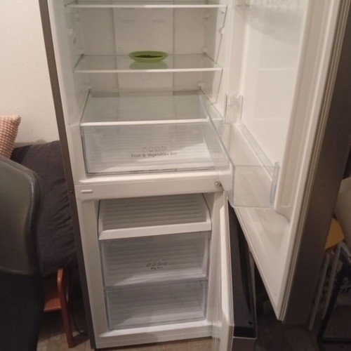 Refrigerator slightly used, silver color