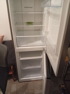 Refrigerator slightly used, silver color