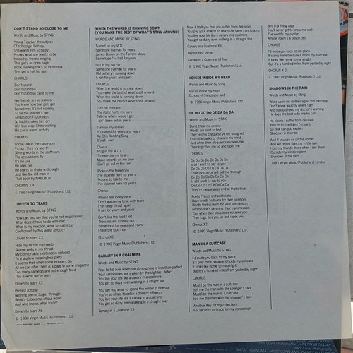 The Police Zenyatta Mondatta LP album like new, rock