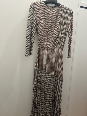 Zara checked dress new, size XS, white and red